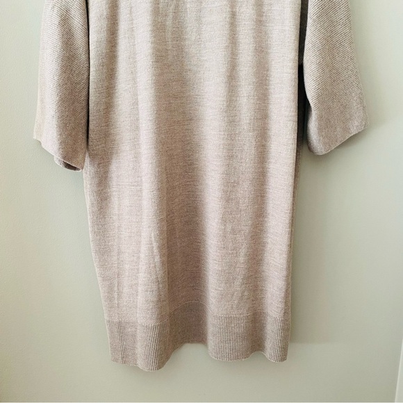 Eileen Fisher Short Sleeve Open Front Cardigan Sweater Tan Sz Small - Picture 8 of 8